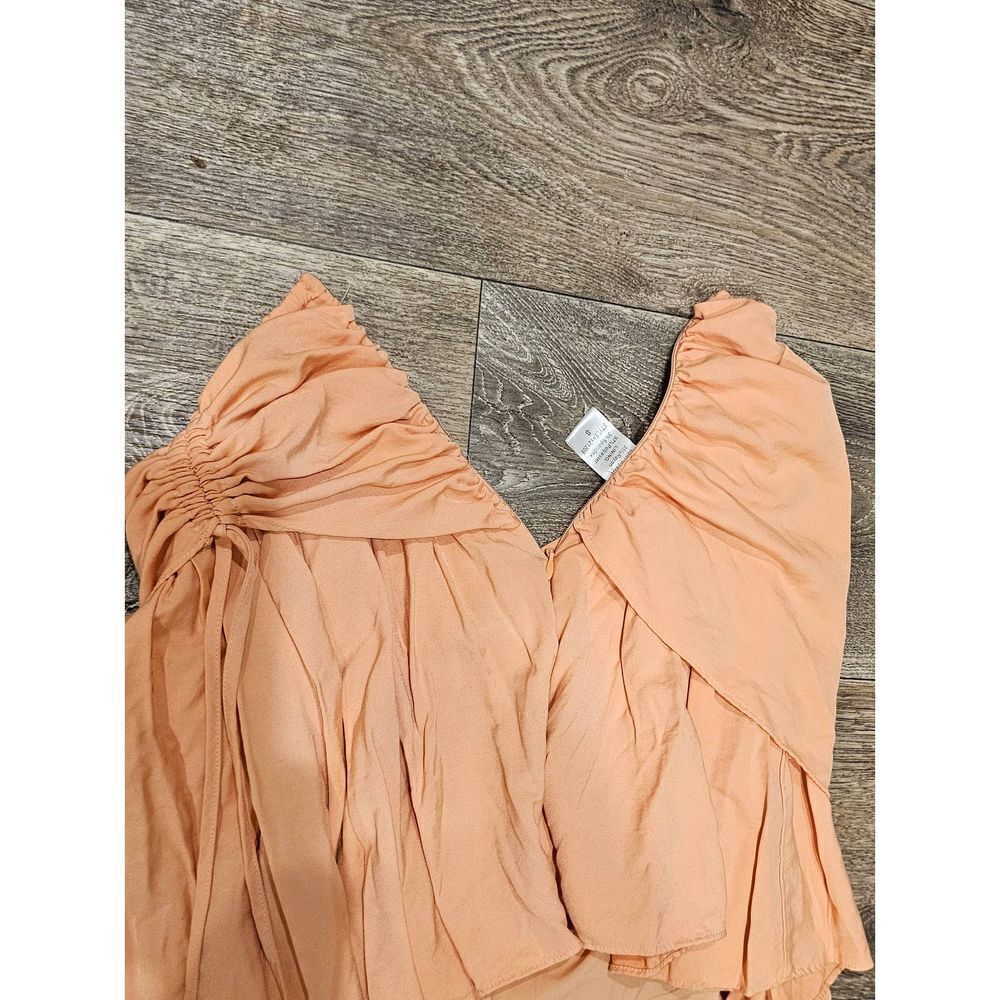 Do+Be Ruffle Pleated Mini Skort Skirt Peach Color Drawstring NEW Size Small - Picture 5 of 5